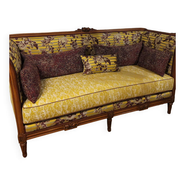 Canapé, banquette trois places style Louis XVI