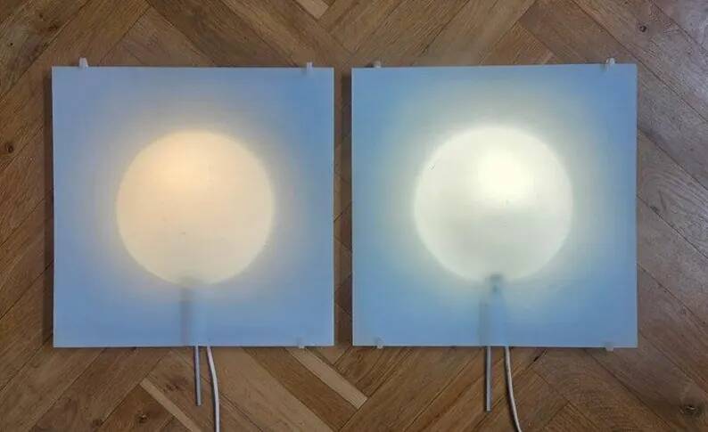 Pair of Large Midcentury Wall Lamps Ikea Design Cecilia Johansson, Sweden, 1980s
