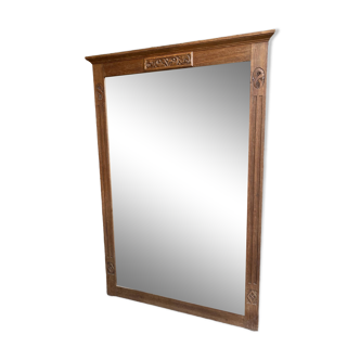 Large art deco mirror in varnished oak