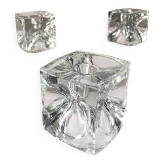 3 “cube” candlesticks circa 1960, design Rudolf Jurnikl