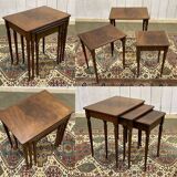 Set of English mahogany nesting tables from the 1950s