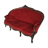 Red velvet bench