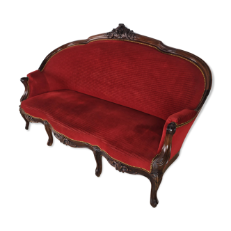 Red velvet bench