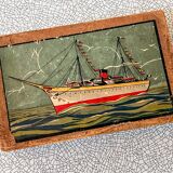 Wooden cube game in original box, antique game, early 20th century