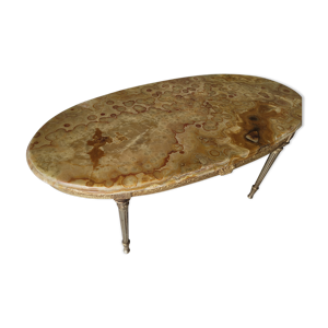 Table basse en marbre - laiton