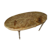 Table basse en marbre et laiton