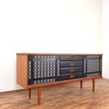 Buffet en teck peint à la main de style Op-Art du milieu du siècle par Gustav Bahus, années 1960
