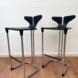 Modern Black and Chromed Barstools from Casamania, Set of 2