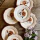 Set of 7 vintage flat plates from Digoin Sarreguemines.