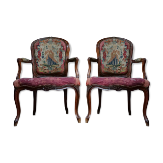 Pair of armchairs epoque Louis XV