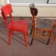 Set of 8 wooden bistro chairs bar mismatched