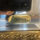 Imposing neo-classical style mirror, wood and stucco "Deknudt"