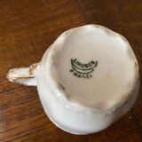 Cup and saucer Limoge porcelain decoration frieze of roses