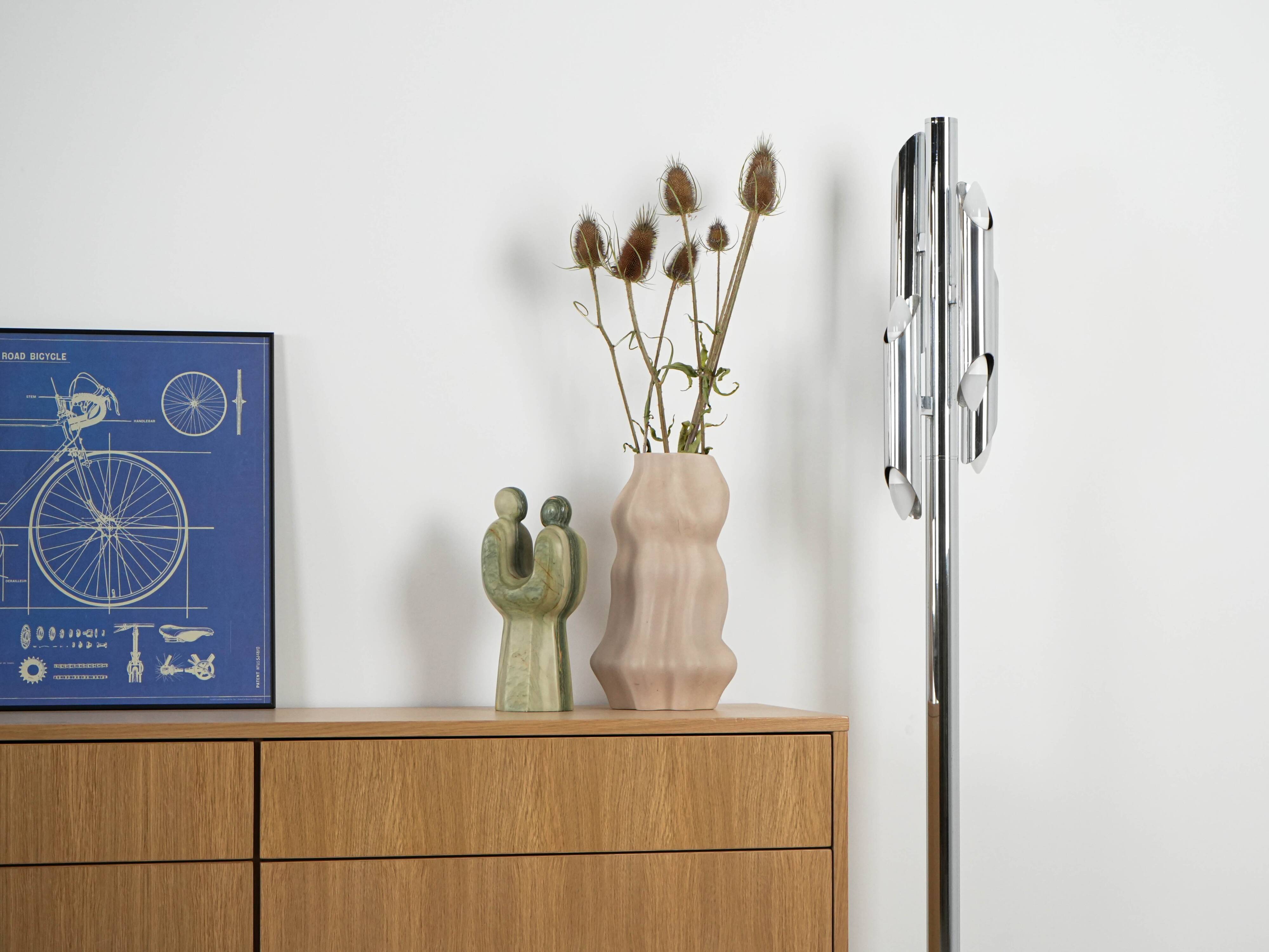 Metal floor lamp, Space Age, manufactured in Italy