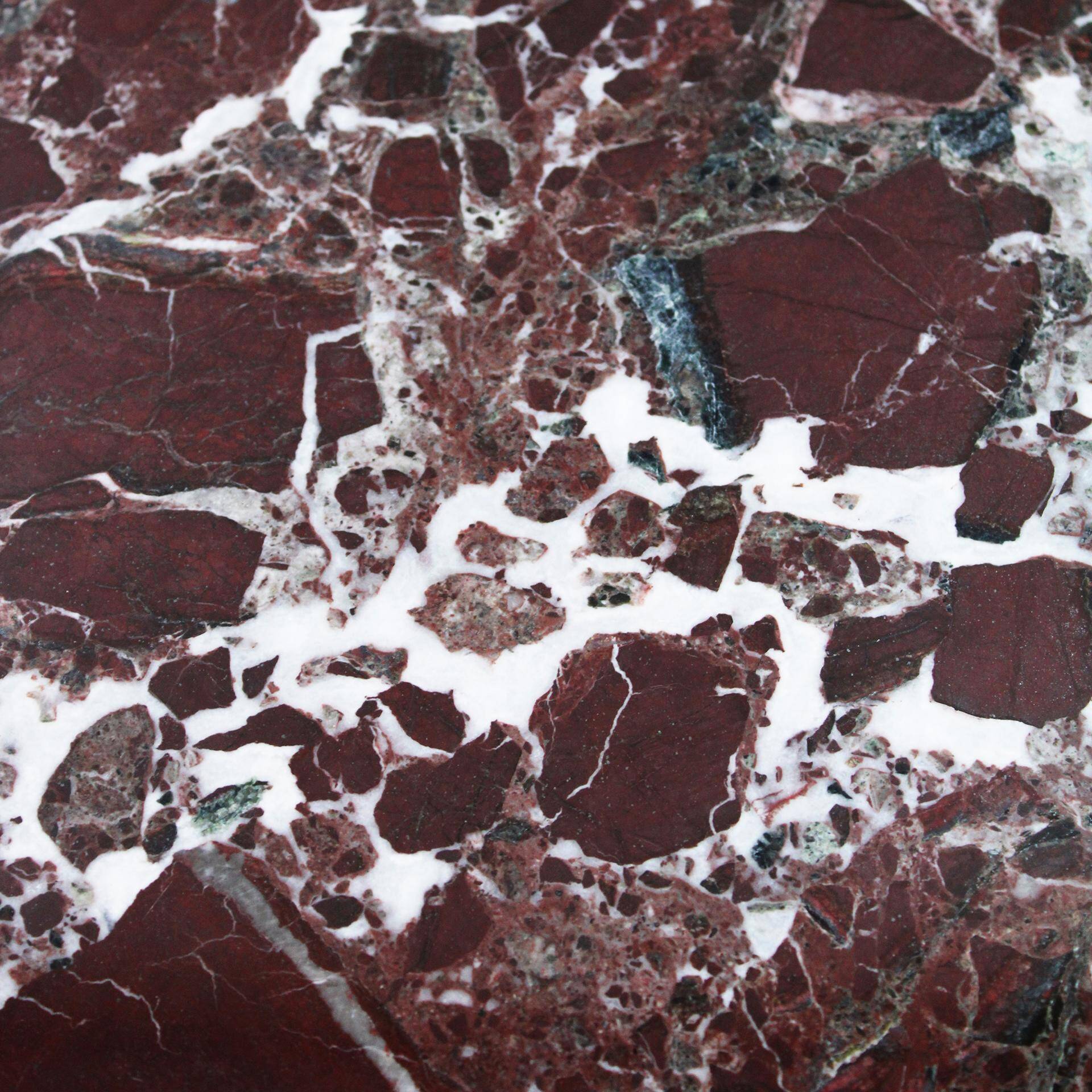 Contemporary Modern Pair of Sideboards in Wood and Burgundy Marble Top, Italy