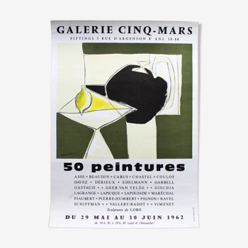 Affiche exposition 50 peintures galerie cinq-mars 1962