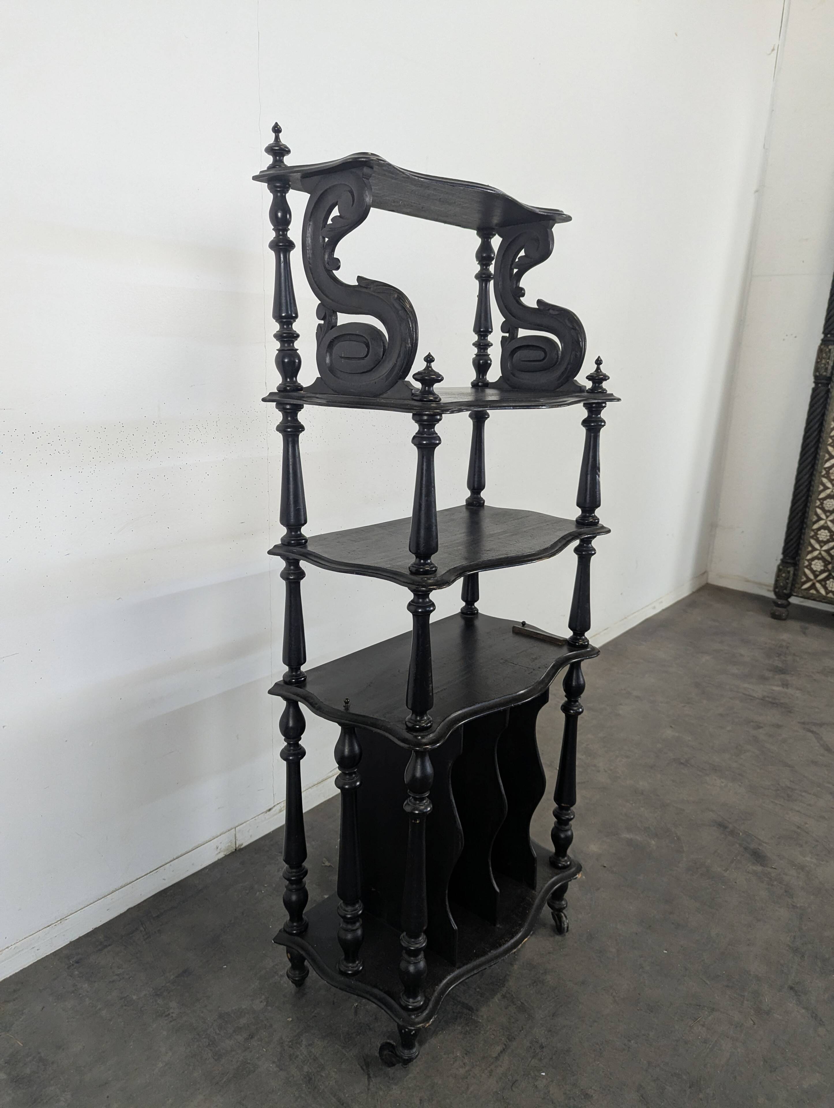 Napoleon III music partition cabinet in blackened wood