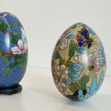 Vintage cloisonné enameled collectible eggs