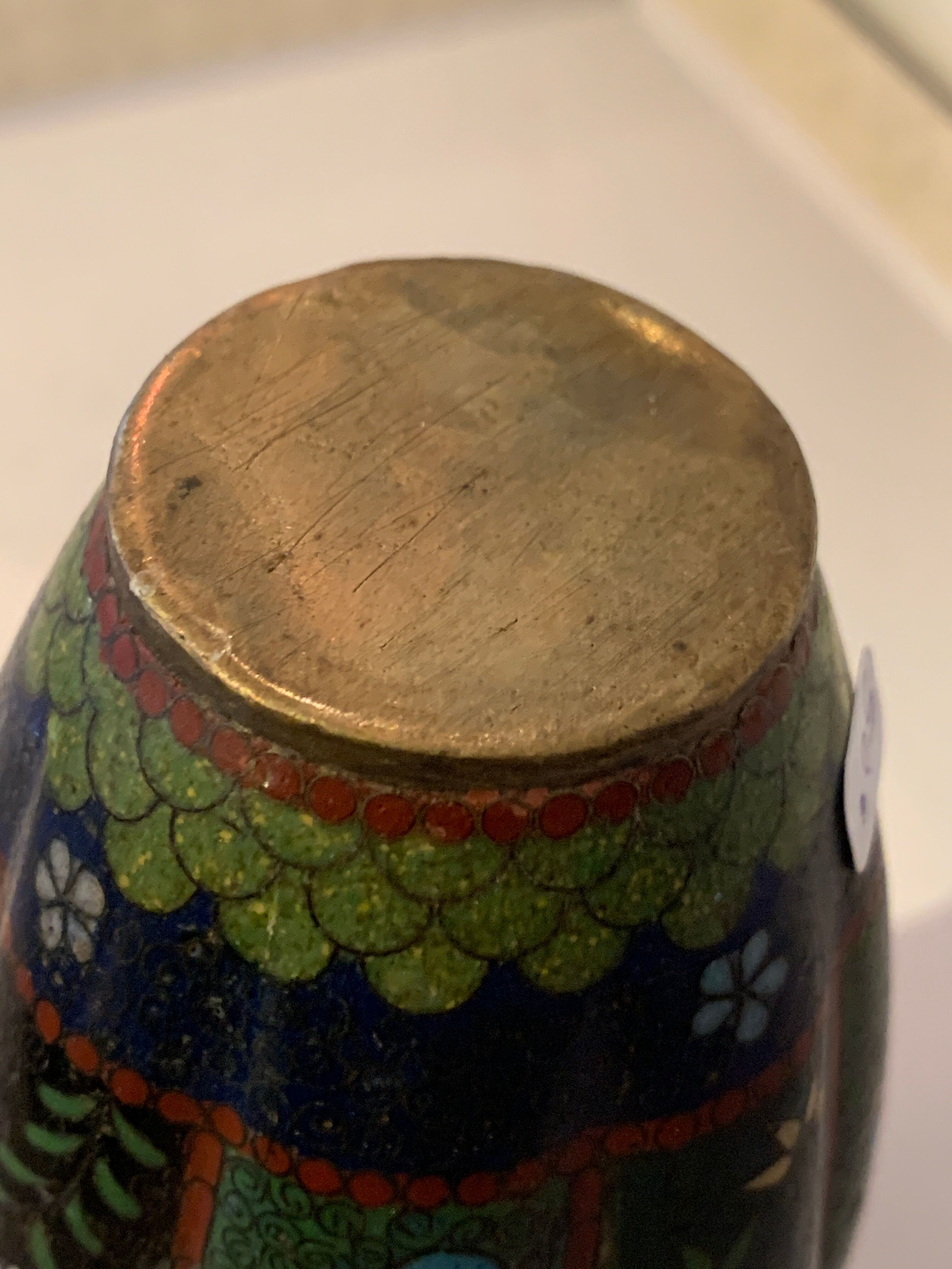 Partitioned enamel vase