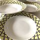 50s deep plates, yellow and black grid