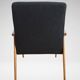 Vintage Mid Century Reupholstered Armchair in Black Fabric