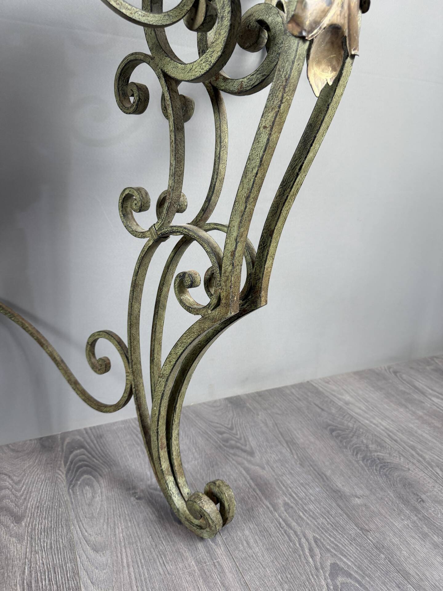 Wall console in wrought iron, 20th century