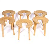 6 tabourets par Antti Nurmesniemi pour le Palace Hotel, 1952