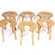 Antti Nurmesniemi, set of six sauna stools, designed for the Palace Hotel, 1952
