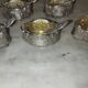 6 salt shakers and spoons in solid silver art nouveau