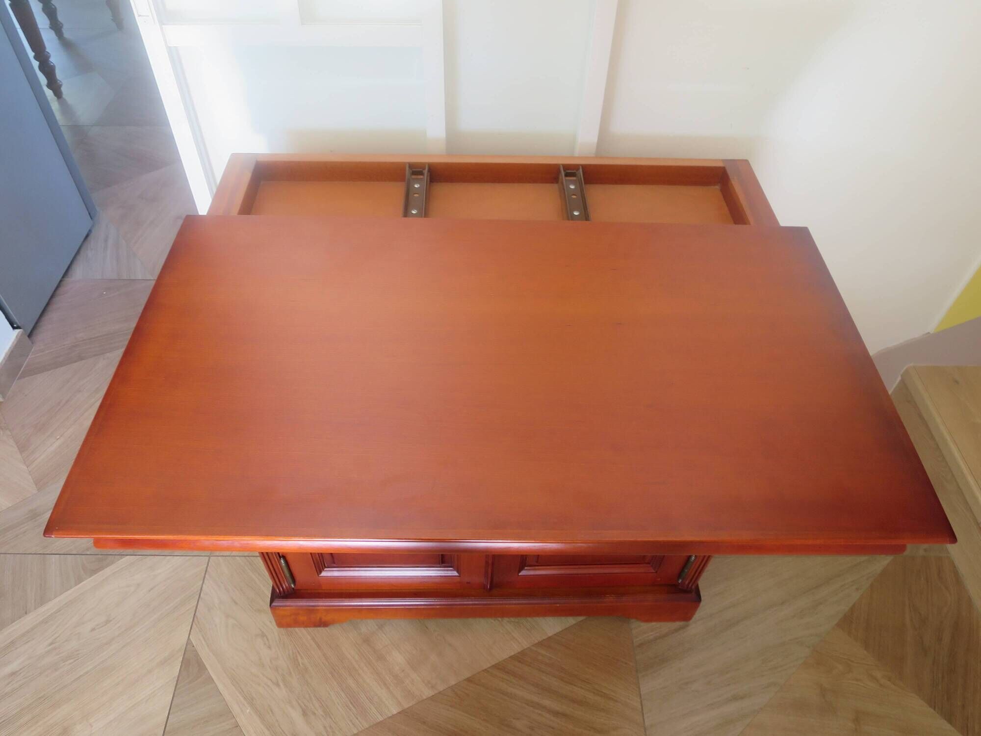 Occasional furniture - TV unit - Rotating tray - Louis Philippe - Solid wood