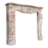 Louis XV style fireplace in grey Ardennes marble, circa 1880.