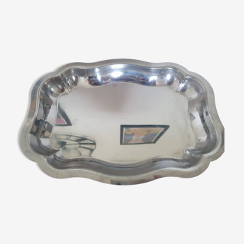 Silver metal serving tray