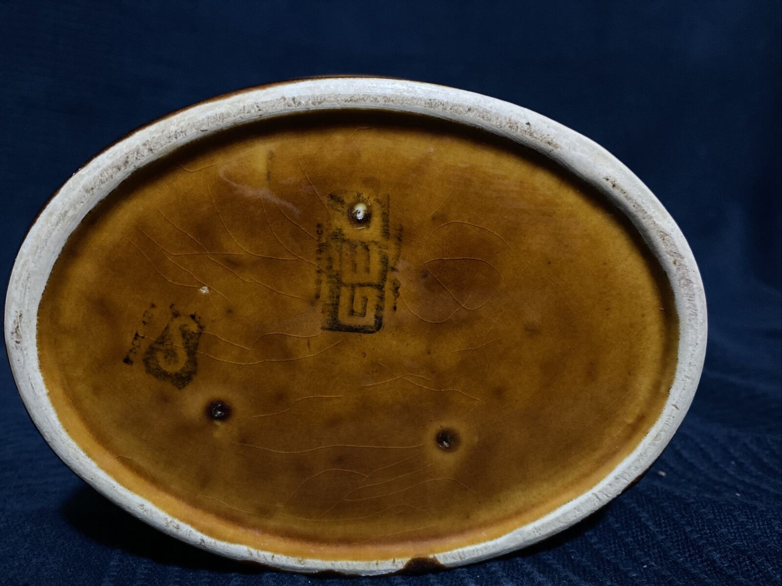 Ceramic terrine dish decorated with vintage wild boar hunting