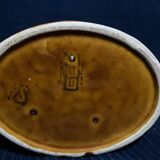 Ceramic terrine dish decorated with vintage wild boar hunting