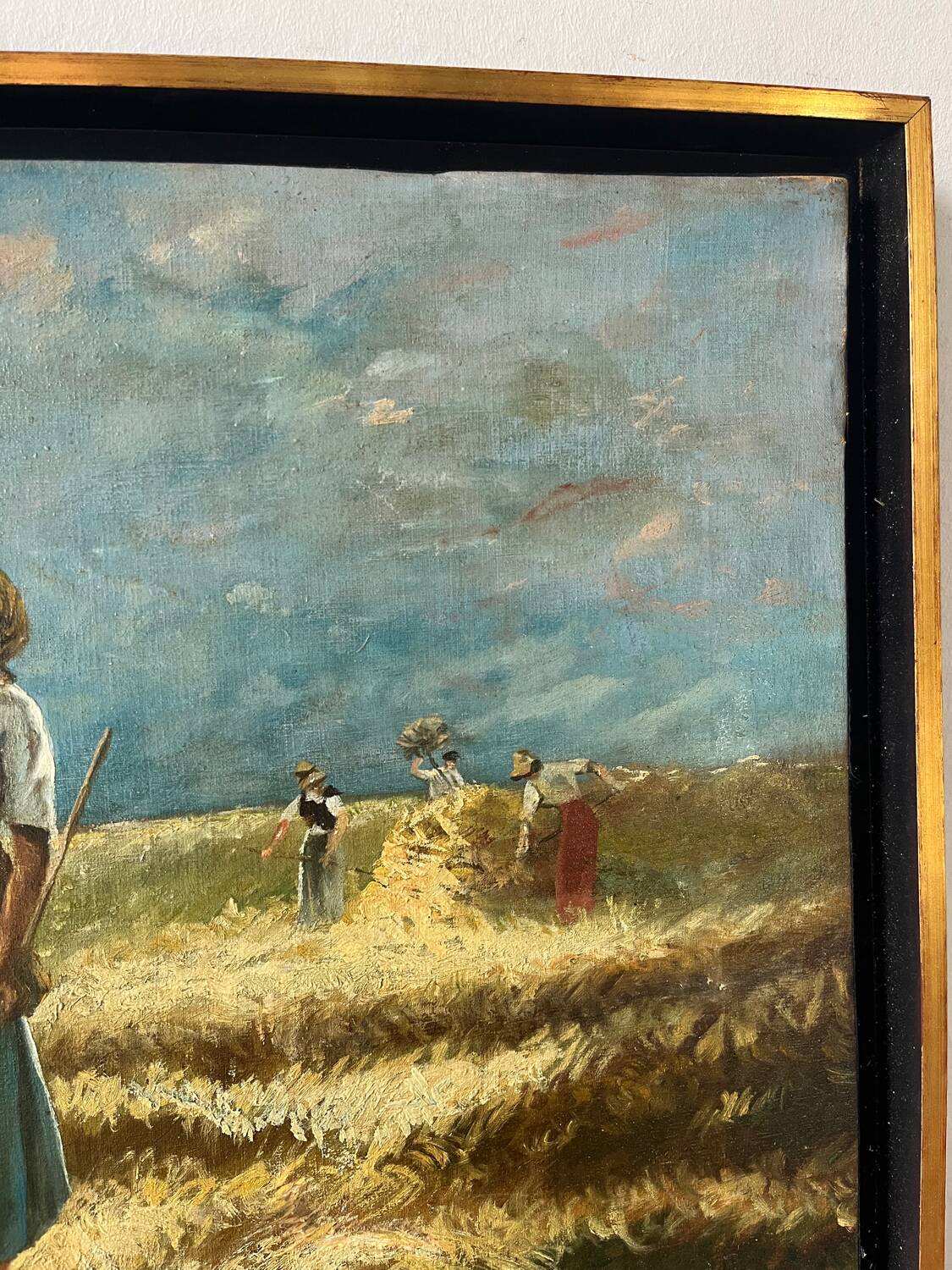 Harvesters, oil on canvas, signed