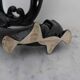 Pair of Art Deco candle holders in black ceramic