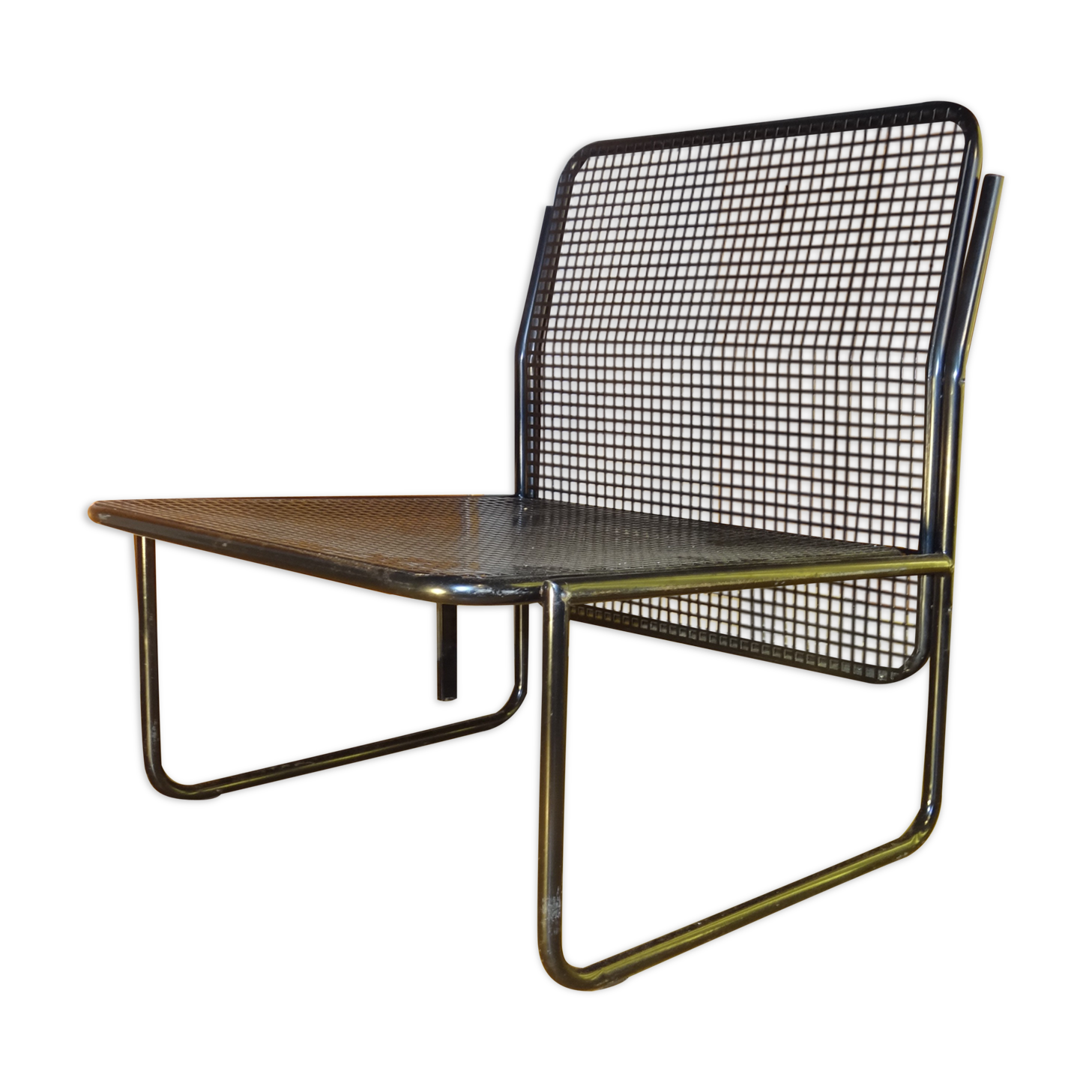 Chauffeuse en métal, design italien années 70