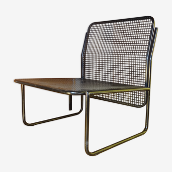 Metal low chair, 70s italian design