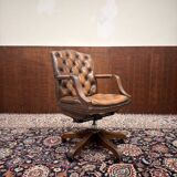 Brown Chesterfield President Chair