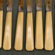 Set of 11 cheese knives or vintage dessert stainless steel blade.