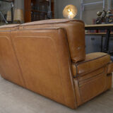 Contemporary brown vintage leather sofa