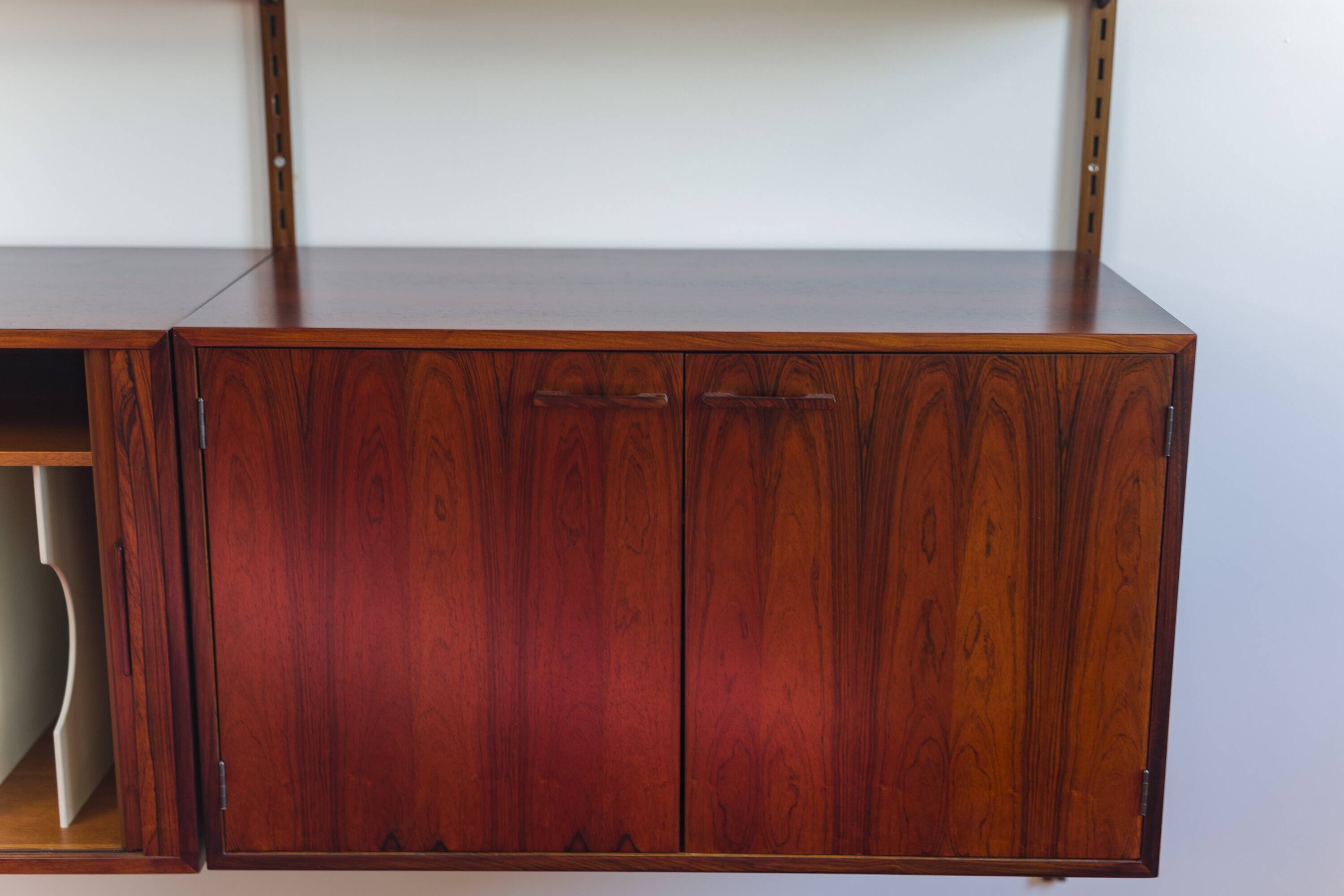 Rosewood Modular Wall Unit by Kai Kristiansen for FM Møbler, 1960s