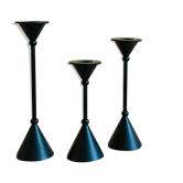 Trio de bougeoirs en métal style Memphis