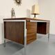 Vintage desk with rosewood veneer and chrome metal design from the 1970s.