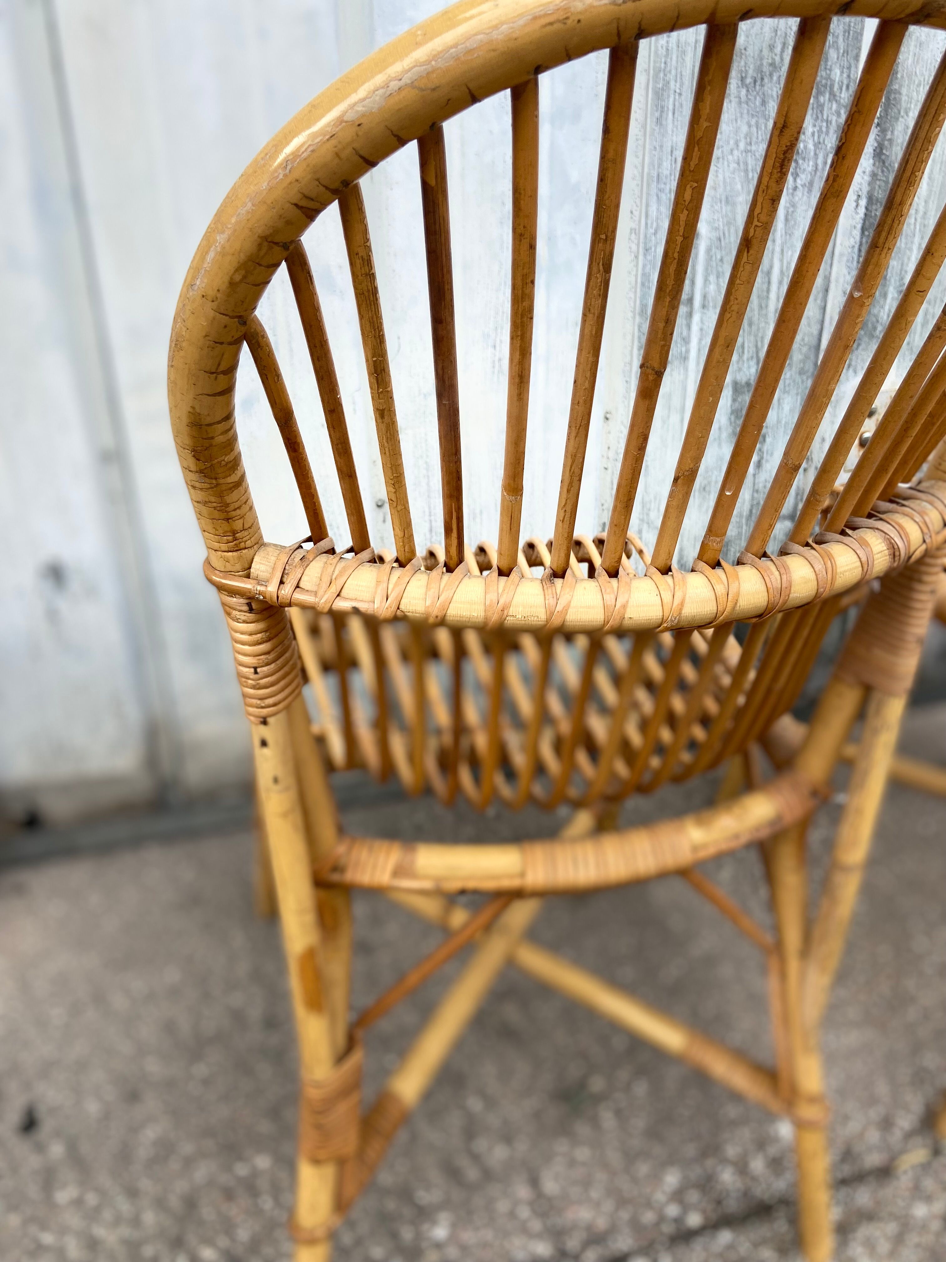 Pair of vintage rattan chairs