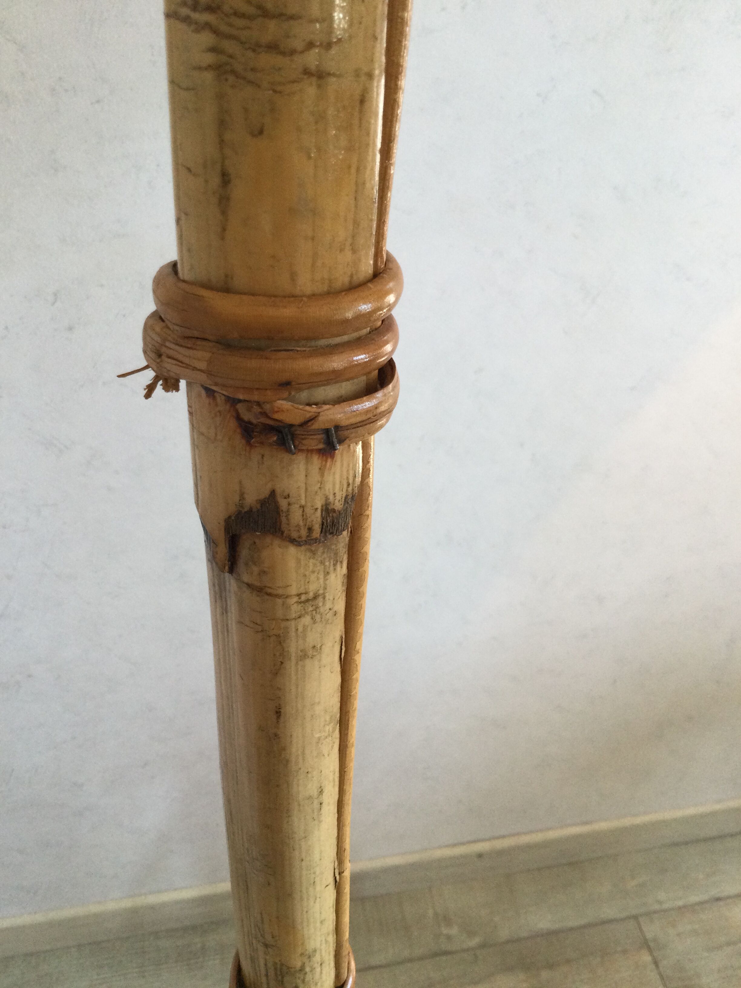 Floor lamp 60s bamboo rattan