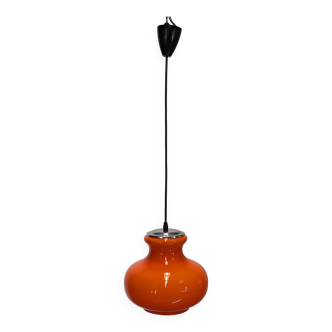 Suspension en opaline orange, années 60-70