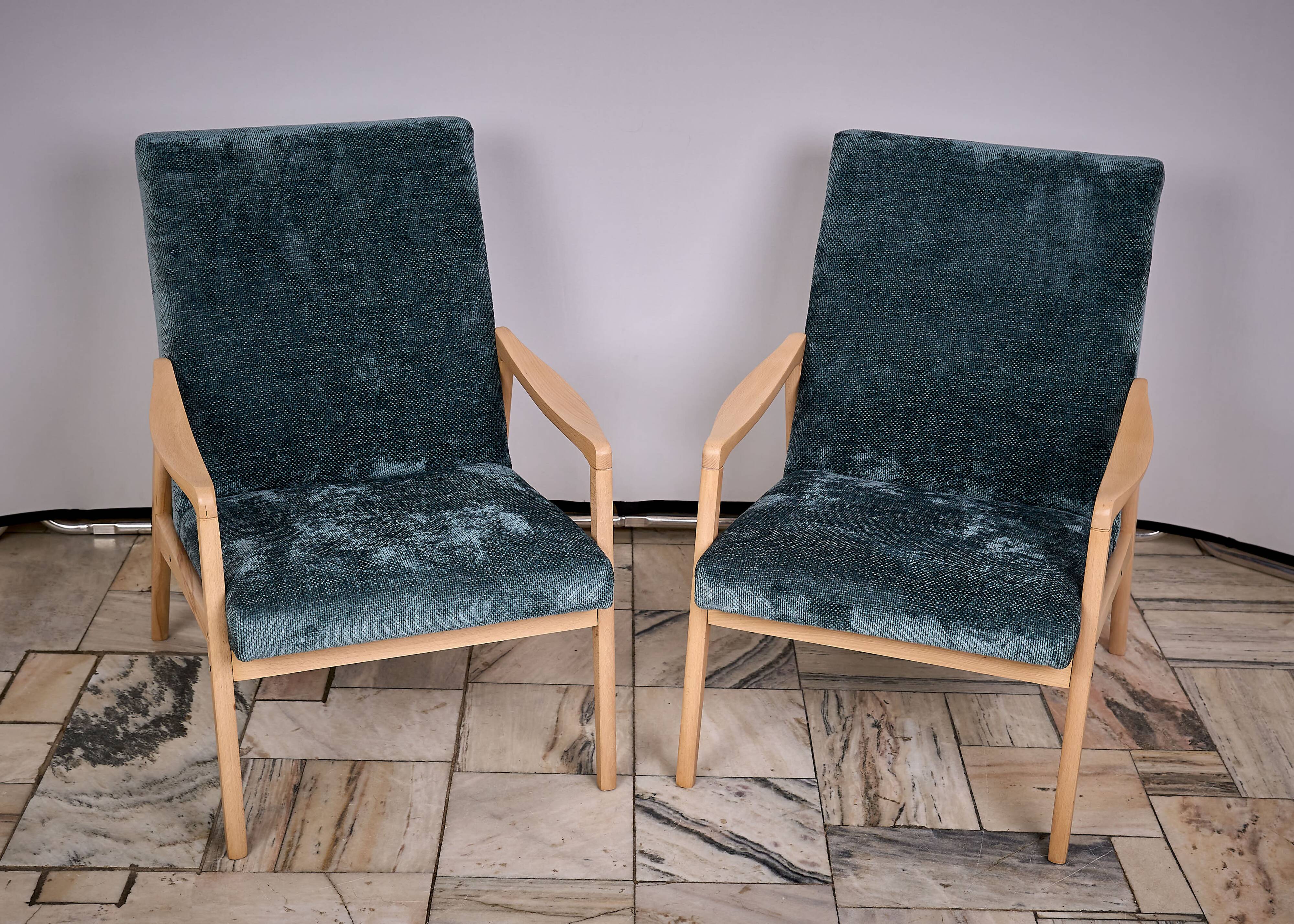 Set of 4 armchairs designed by J. Jiroutek, TON Czechoslovakia, 1960s