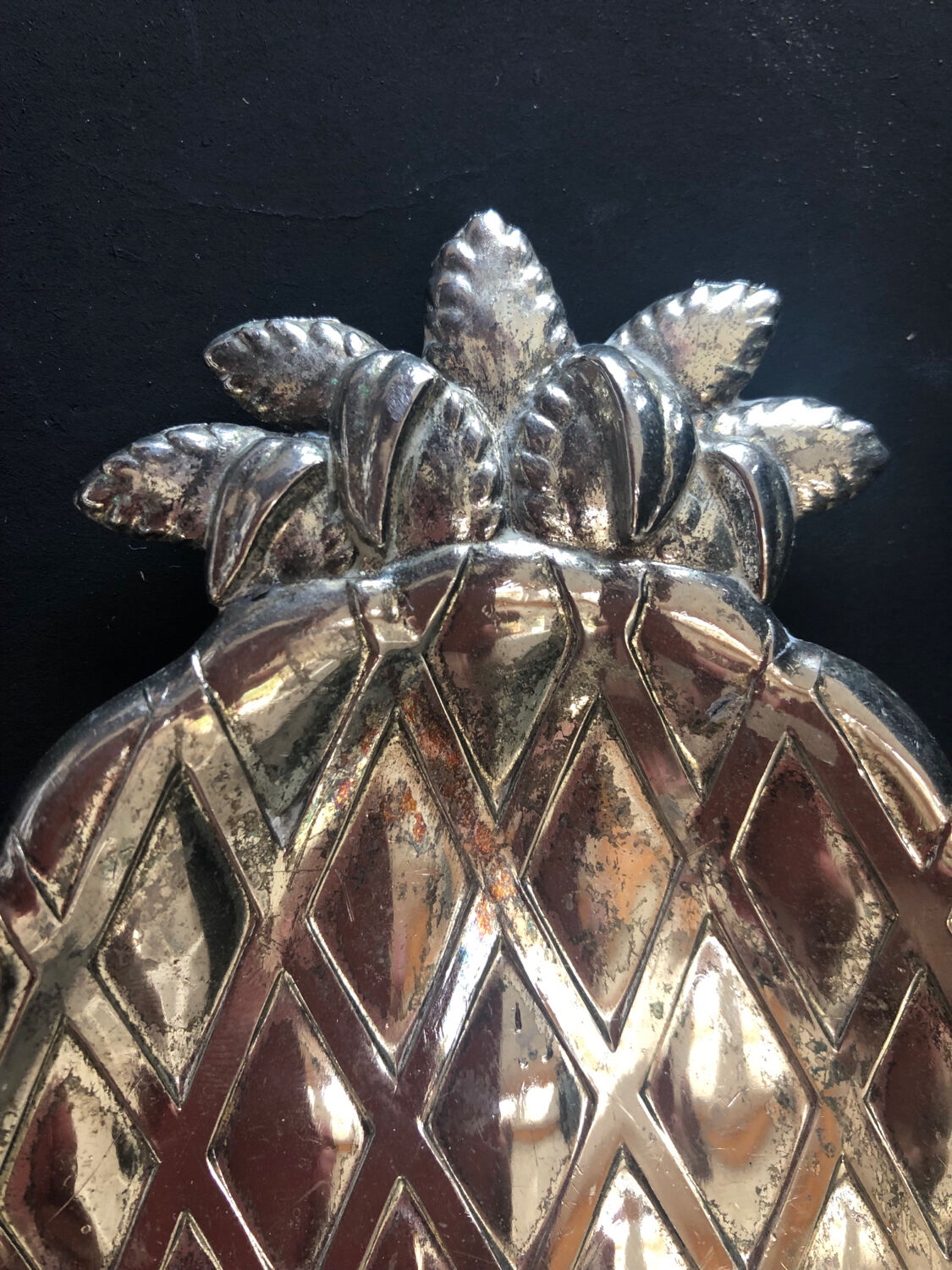 Empty pocket pineapple silver metal '70