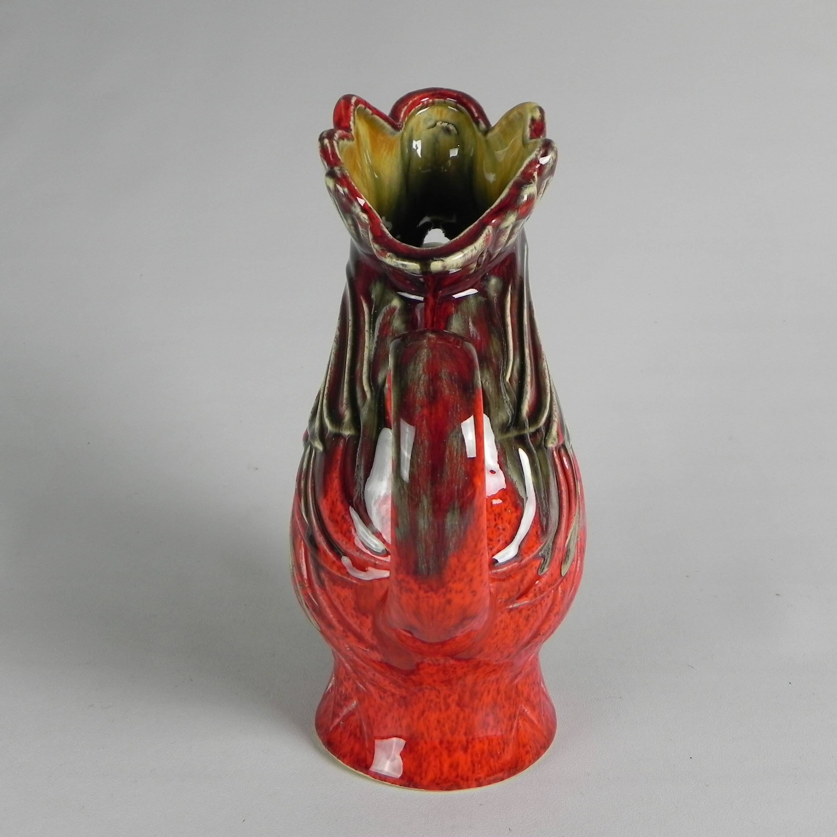 Rooster-shaped carafe, Sars Poteries ceramic, 1950s.